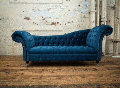 Chaiselounge Bank Sitz Liege Lounge Barock Rokoko Jugendstil klassisch Blaue Neu